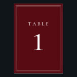 Wine Bordeaux Classic Minimalist Table Number<br><div class="desc">Wine Bordeaux Classic Minimalist Table Number - fully customisable. **PLEASE NOTE: To order,  simply adjust your table number and add each number to your cart separately. Then check out once you are finished.</div>