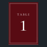 Wine Bordeaux Classic Minimalist Table Number<br><div class="desc">Wine Bordeaux Classic Minimalist Table Number - fully customisable. **PLEASE NOTE: To order,  simply adjust your table number and add each number to your cart separately. Then check out once you are finished.</div>