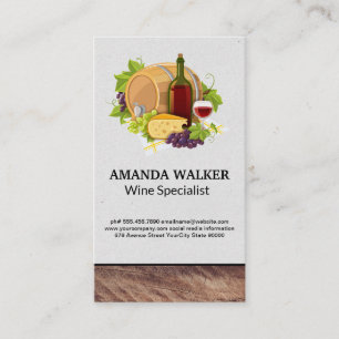 Wine Bottl Wood Trim Business Card