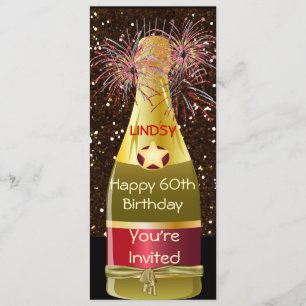 WINE BOTTLE 60th Birthday Invitation