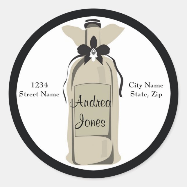 Wine Bottle Address Label (Front)