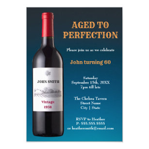 Wine Bottle Aged to Perfection | Invitation Card
