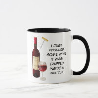 Wine bottle and glass illustration