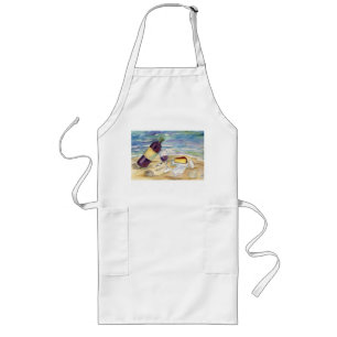 Wine Bottle and Glasses on the Beach Apron