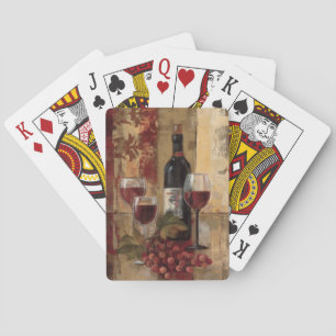 Wine Bottle and Wine Glasses Playing Cards