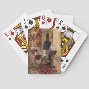 Wine Bottle and Wine Glasses Playing Cards