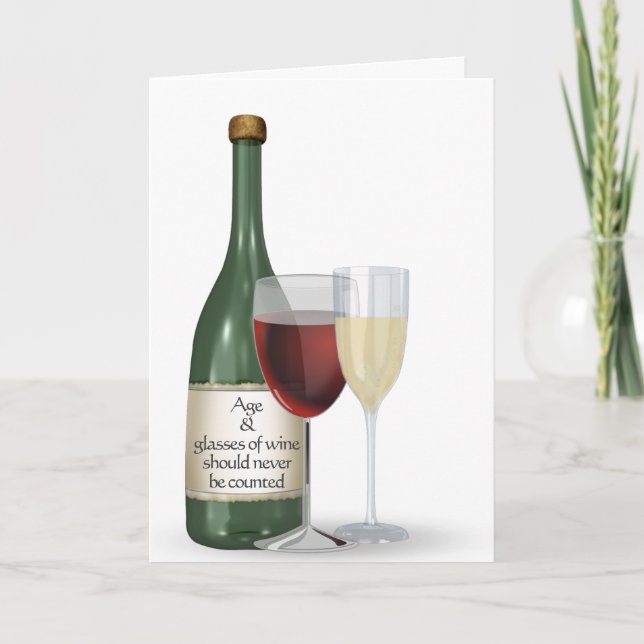 Wine Bottle Birthday Card (Front)