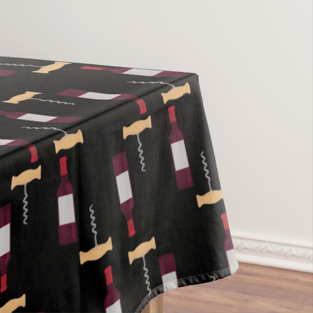Wine Bottle Cork Screw Pattern Tablecloth (In Situ)