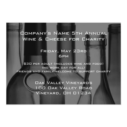 Wine Bottle Corporate Event Invitations