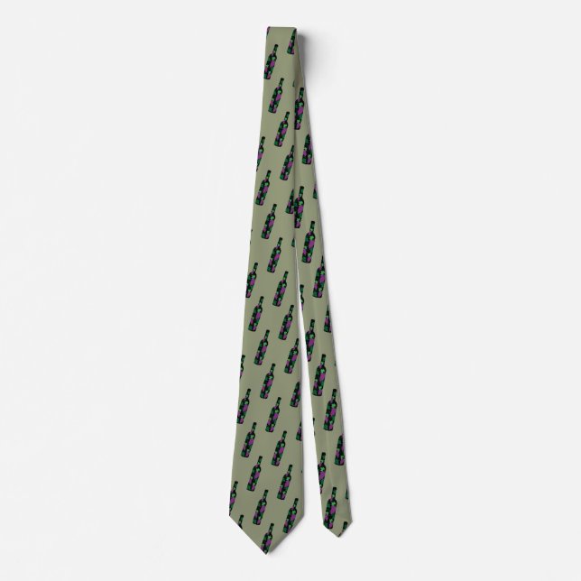 Wine Bottle Dark Tie (Front)