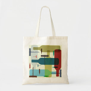 Wine bottle design tote bag