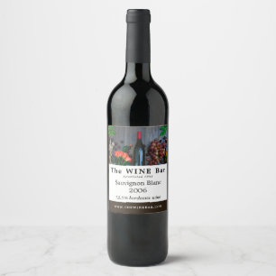 Wine Bottle Display, Wine Bar/Winery Label