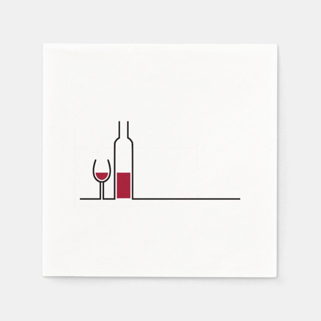 Wine Bottle & Glass Napkin (Front)