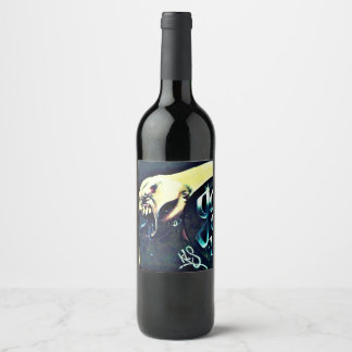 Wine Bottle Graffiti Art Wine Label