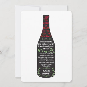 wine bottle holiday party invitation