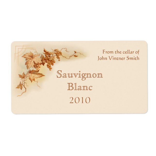 Wine bottle label (Front)