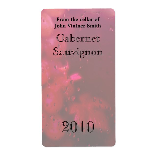 Wine bottle label (Front)