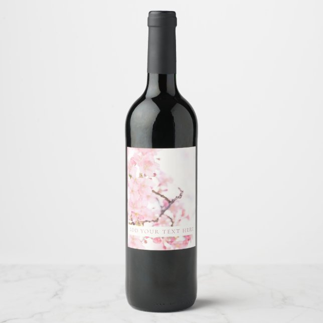 WINE BOTTLE LABEL : CHERRY BLOSSOM BRANCH (Front)
