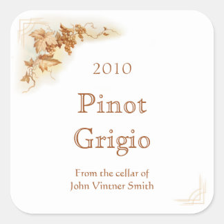 Wine bottle label sticker