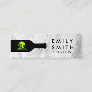 Wine Bottle   Marble   Vineyard Mini Business Card