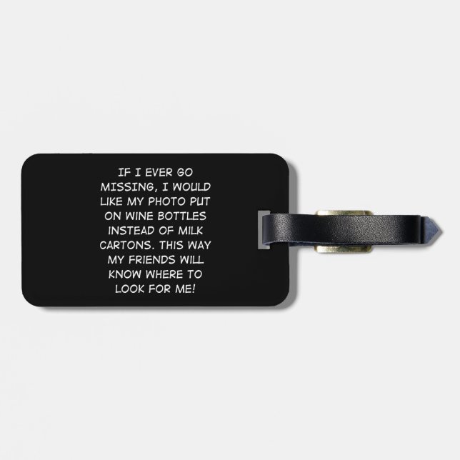 Wine Bottle Missing Luggage Tag (Back Horizontal)