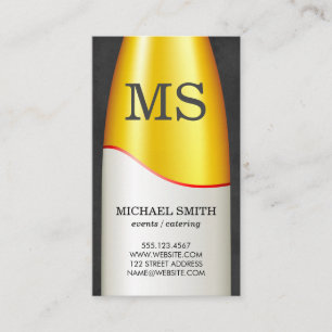 Wine Bottle Monogram Business Card