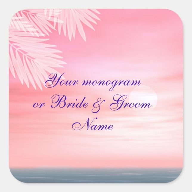 Wine Bottle or Beer Labels Beach Wedding (Front)