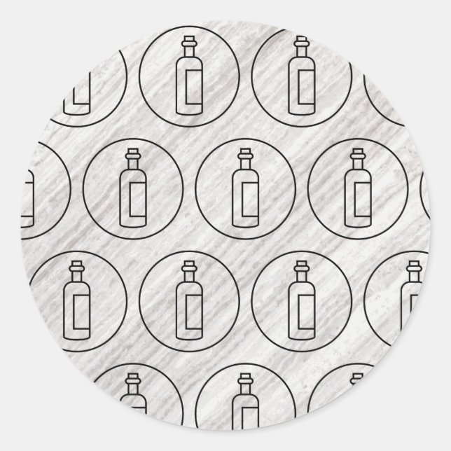 wine bottle pattern texture classic round sticker (Front)