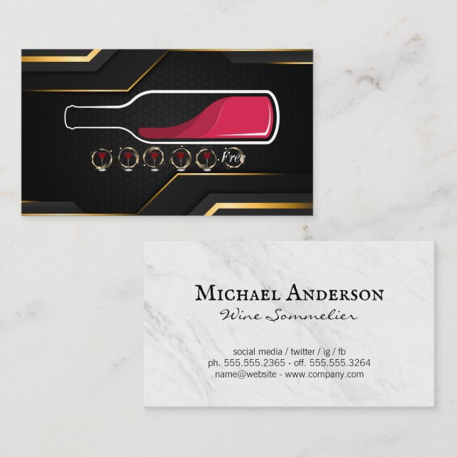 Wine Bottle | Punch Card (Front/Back)