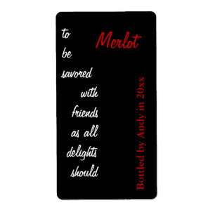 wine bottle script wine bottle label