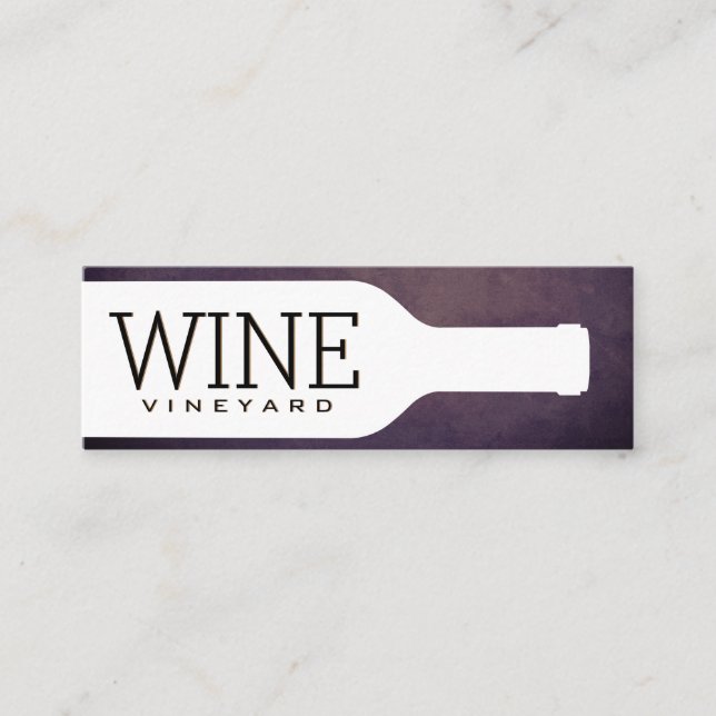 Wine Bottle | Vintage Background Mini Business Card (Front)