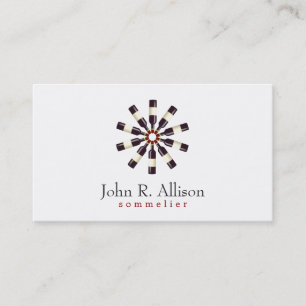 Wine Bottle Wheel Sommelier Simple Business Card
