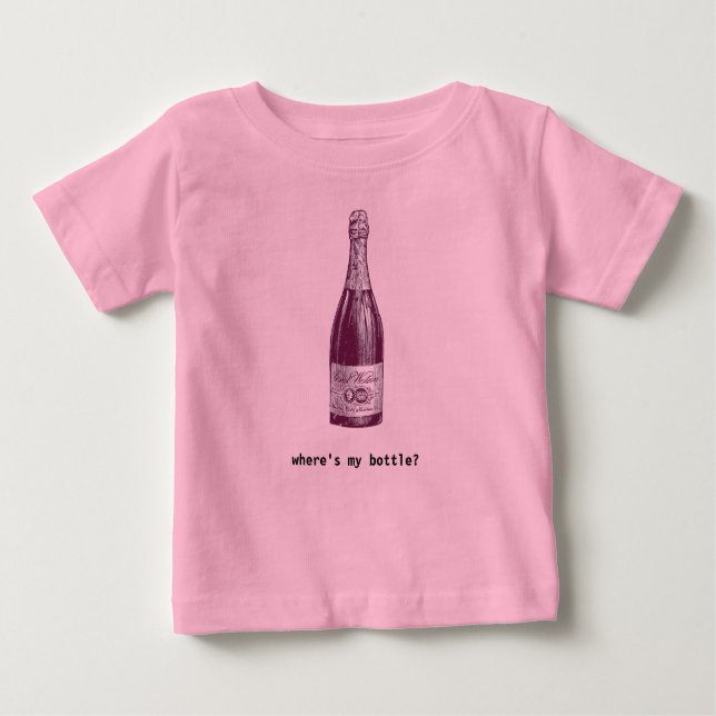 wine bottle - where's my bottle? baby T-Shirt (Front)