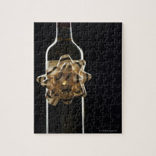 Wine bottle with bow jigsaw puzzle