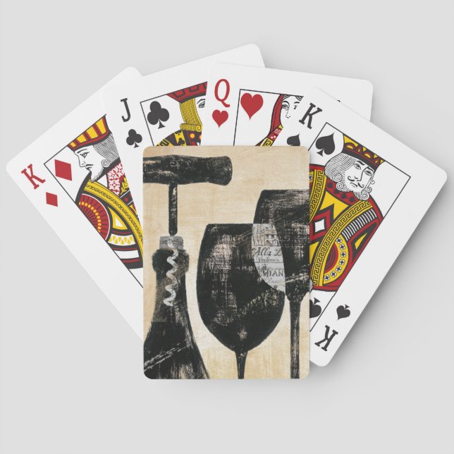 Wine Bottle with Two Glasses Playing Cards (Back)