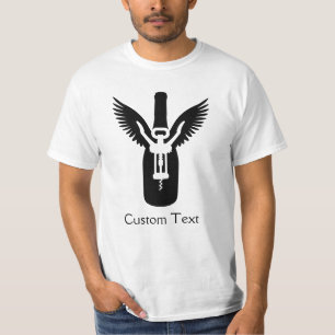Wine Bottle with Wings and Corkscrew T-Shirt