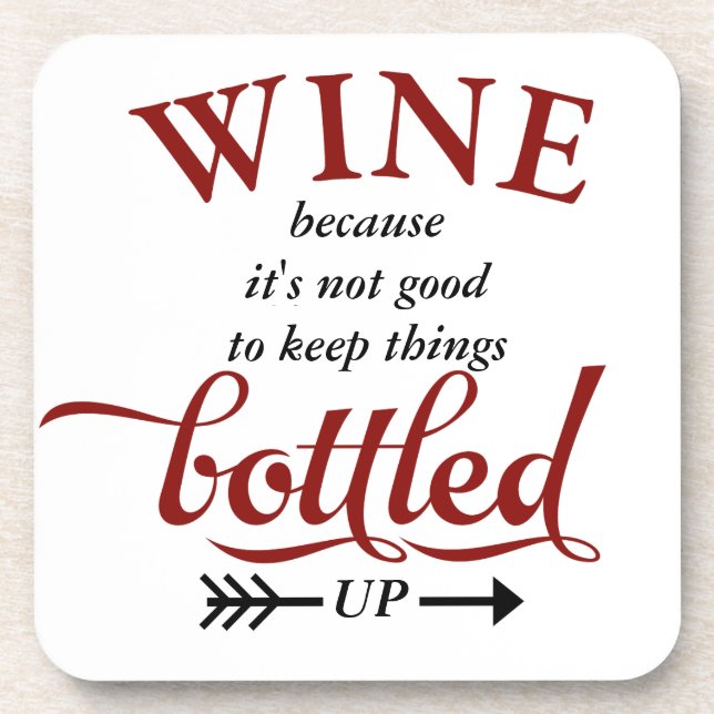 Wine Bottled Up Funny Coaster (Front)