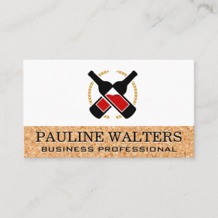 Wine Bottles and Cork Business Card