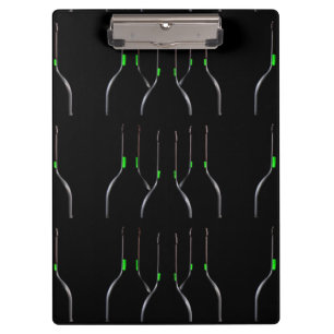 Wine Bottles Black Clipboard