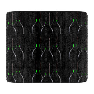 Wine Bottles Black Decorative Glass Cutting Board