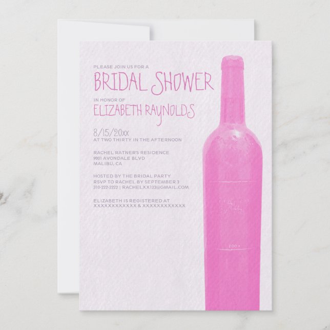 Wine Bottles Bridal Shower Invitations (Front)