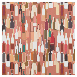 Wine bottles, earth colours, terra cotta fabric