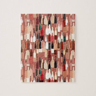 Wine bottles, earth colours, terra cotta jigsaw puzzle