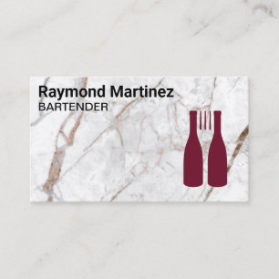 Wine Bottles Fork Restaurant Bar Business Card