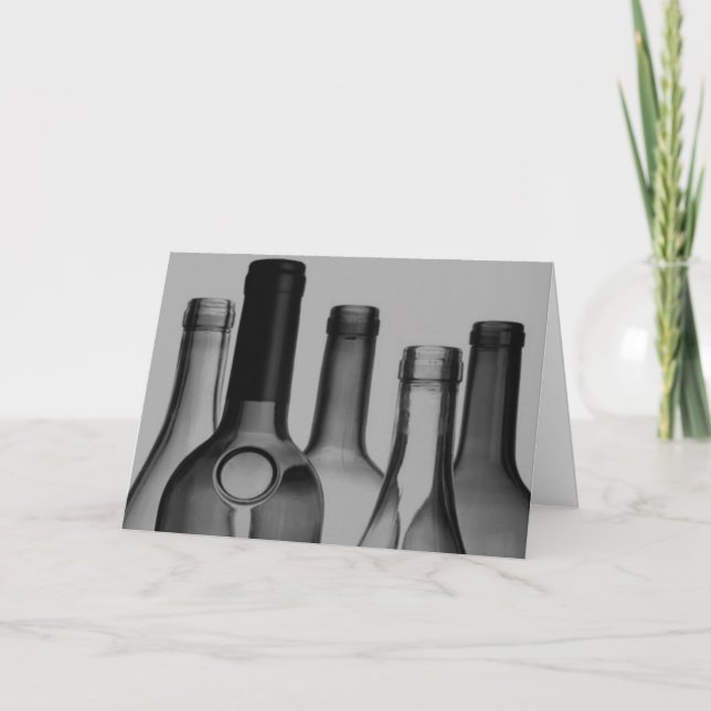Wine Bottles Greeting Cards (Front)