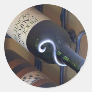 Wine Bottles In A Rack Classic Round Sticker
