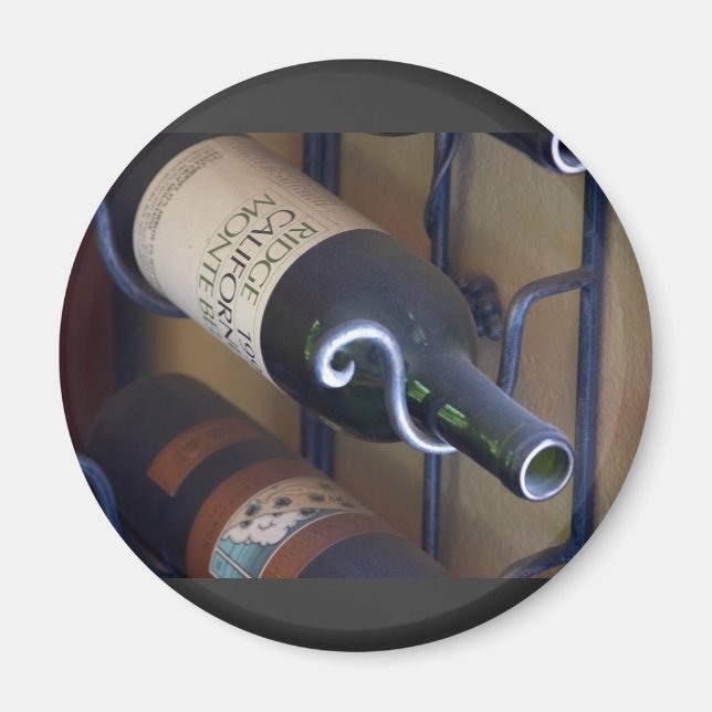 Wine Bottles In A Rack Magnet (Front)
