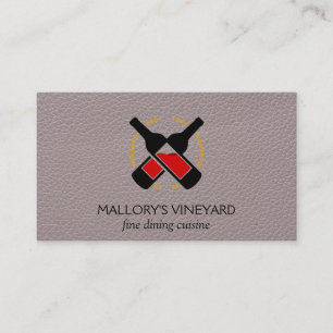 Wine Bottles   Leather Business Card