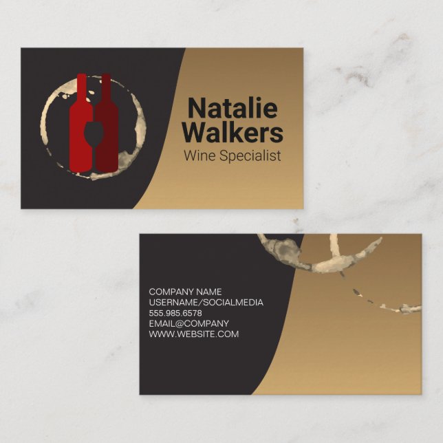 Wine Bottles Logo Business Card (Front/Back)