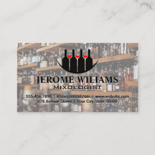Wine Bottles Logo Mixologist Business Card